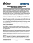 Belshaw Adamatic Bakery Group Limited Warranty Belshaw Adamatic Bakery Group Limited Warranty