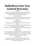 BuffetBoost 1 year Warranty
