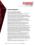 Chapin Warranties Chapin Warranties