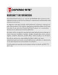 Dispense-Rite Warranty