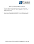 Durable Corporation Standard Manufacture Warranty Durable Corporation Standard Manufacture Warranty