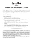 Estella Caffe Warranty 1 Year Estella Caffe Warranty 1 Year