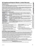 GE Appliances-Hotpoint Washer Limited Warranty GE Appliances-Hotpoint Washer Limited Warranty