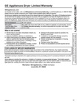 GE Appliances Dryer Limited Warranty