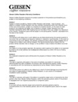 Giesen Warranty Giesen Warranty