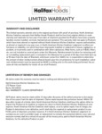 Halifax Hoods Warranty