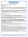 Hussman 3 Year P&L_5 Year Compressor Warranty Hussman 3 Year P&L_5 Year Compressor Warranty