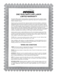 Imperial Range Warranty