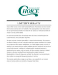 Choice ARA200 Mats_Limited Warranty