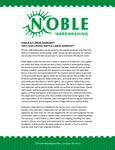 Noble Warewashing Warranty