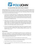 PolyJohn Portable Sink Warranty PolyJohn Portable Sink Warranty