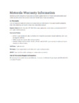 Motorola Solutions_Product Warranty Motorola Solutions_Product Warranty