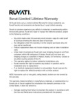 Ruvati Warranty Ruvati Warranty