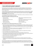 ServIt 1 Year Replacement Warranty ServIt 1 Year Replacement Warranty