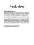 Solo Stove Lifetime Warranty Solo Stove Lifetime Warranty