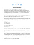 Versare Warranty Versare Warranty