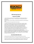 EKKO Warranty 2023 EKKO Warranty 2023