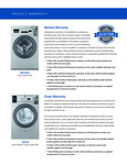 Washer/Dryer Warranty Washer/Dryer Warranty