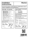 Washer Installation Instrucitons Washer Installation Instrucitons
