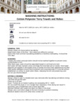 Washing instructions Cotton-Polyester Terry Towels and Robes Washing instructions Cotton-Polyester Terry Towels and Robes