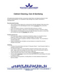 Whitney Brothers Cabinet care and cleaning Whitney Brothers Cabinet care and cleaning