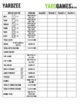 Yardzee Instruction Booklet Yardzee Instruction Booklet