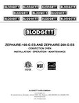 Blodgett ZEPH-100/200-G-ES Manual Blodgett ZEPH-100/200-G-ES Manual