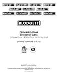 Blodgett ZEPH-200-G Manual Blodgett ZEPH-200-G Manual