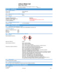 CR2032 SDS Lithium Metal Cell EN WHMIS GHS SDS-010124