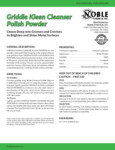 Noble Chemical Griddle Kleen 14 oz. Polish Powder Spec Sheet Noble Chemical Griddle Kleen 14 oz. Polish Powder Spec Sheet