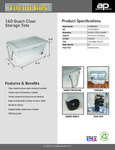 160Qt Clear Storage Tote_Spec Sheet 160Qt Clear Storage Tote_Spec Sheet