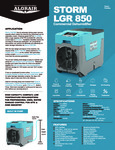 STORM 850 DEHUMIDIFIER spec sheet