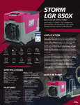 STORM 850X RED DEHUMIDIFIER spec sheet