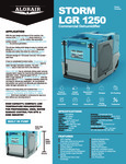 STORM 1250 GREEN DEHUMIDIFIER spec sheet STORM 1250 GREEN DEHUMIDIFIER spec sheet