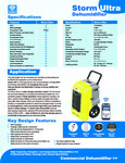 STORM ULTRA  DEHUMIDIFIER spec sheet