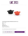 Front of The House DBO133BKC23 Kiln? 16 oz. Black Round Porcelain Ovenware Dish with Lid - 12/Case