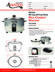 Avantco RC23161 46 Cup Electric Rice Cooker / Warme