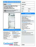 Continental Refrigerator 1RFXN-HD Spec Sheet Continental Refrigerator 1RFXN-HD Spec Sheet