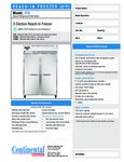 Continental Refrigerator 2FN Spec Sheet