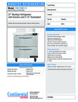 Continental Refrigerator SW27-N-BS-D Spec Sheet Continental Refrigerator SW27-N-BS-D Spec Sheet
