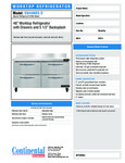 Continental Refrigerator SW48-N-BS-D Spec Sheet