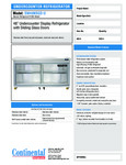 Continental Refrigerator SW48NSGD-U Spec Sheet Continental Refrigerator SW48NSGD-U Spec Sheet