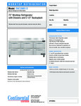 Continental Refrigerator SW72-N-BS-D Spec Sheet Continental Refrigerator SW72-N-BS-D Spec Sheet