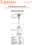 Eastern Tabletop Mushroom Patio Heater Specs