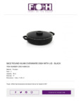 Front of The House DBO140BKC20 Kiln? 56 oz. Black Round Porcelain Ovenware Dish with Lid - 2/Case