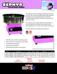 Benchmark USA Cotton Candy Machine Specsheet