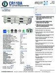 Hoshizaki CR110A Spec Sheet Hoshizaki CR110A Spec Sheet