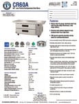 Hoshizaki CR60A Spec Sheet