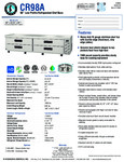 Hoshizaki CR98A Spec Sheet Hoshizaki CR98A Spec Sheet