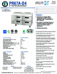 Hoshizaki PR67A-D4 Spec Sheet Hoshizaki PR67A-D4 Spec Sheet